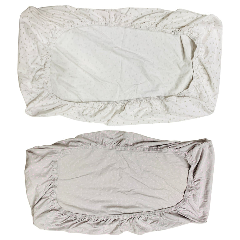 Snuz-Fitted-Sheets-Pack-of-2-White-with-Grey-Dots-/-Grey-with-Pink-Dots-1-4