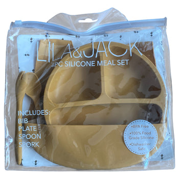 Lila & Jack 4PC Silicone Baby Meal Set - Mustard