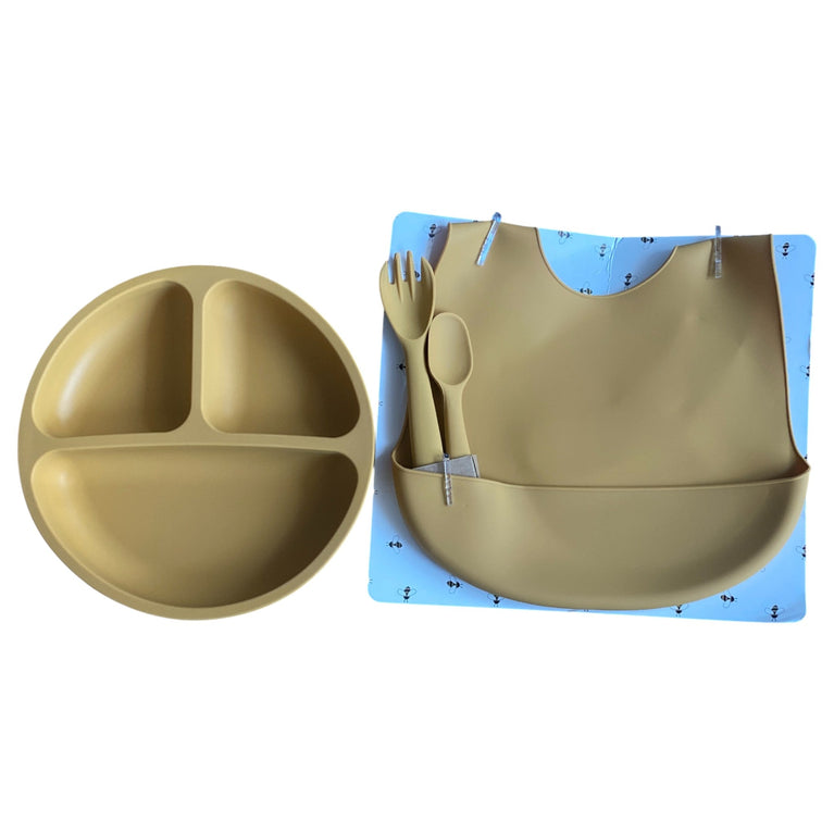 Lila & Jack 4PC Silicone Baby Meal Set - Mustard