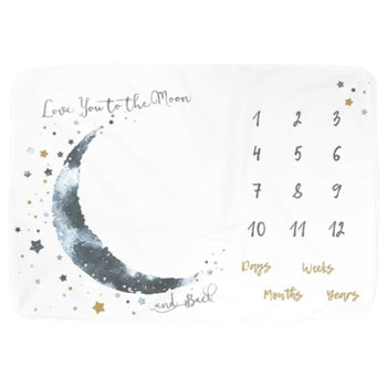 Tiny Toes Fleece Milestone Blanket - Moon