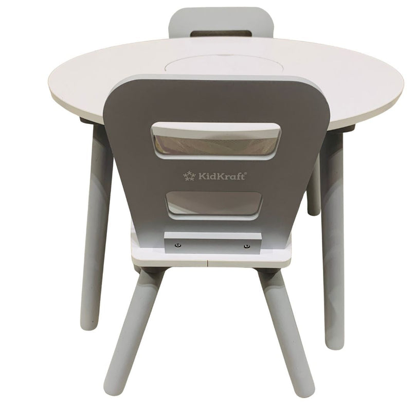 Kidkraft-Round-Storage-Table-&-2-Chair-Set-Grey-&-White-1-3