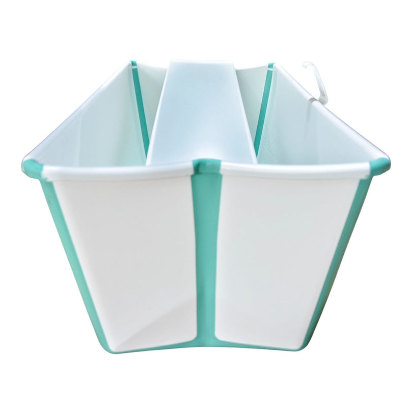 Stokke-Flexi-Bath-Tub-+-Newborn-Support-Bundle-Clear-Green-2-4