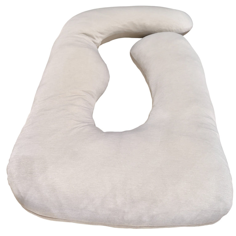 Momcozy-U-Shaped-Pregnancy-Pillow-Grey-3-4