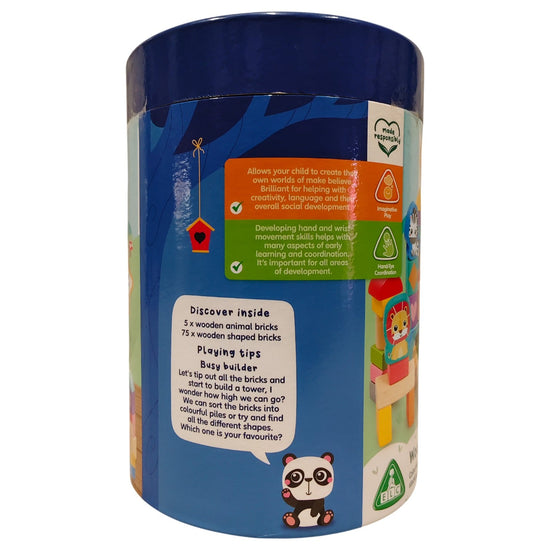 ELC-Toys-Tub-of-80-Wooden-Bricks-(1-3-Yrs)-1-3