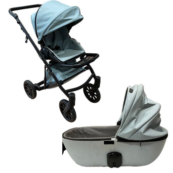 Anex Stroller E-type Travel System with Bassinet Toddler Seat Footmuff & Storage Bag - Light Blue