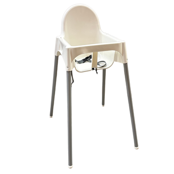 IKEA ANTILOP Highchair with Safety Belt + Tray - White & Silver
