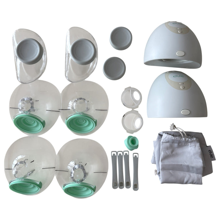 Elvie Double Electric Wearable Hands Free Breast Pump with Elvie Catch Breast Milk Silicone Cups