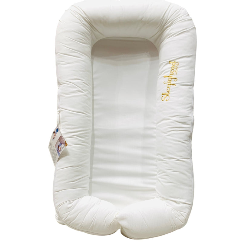 Sleepyhead-(DockATot)-Grand-Dock-Pod-Baby-Lounger-+-Spare-Cover-Pristine-White-/-Green-Geometry-30-10