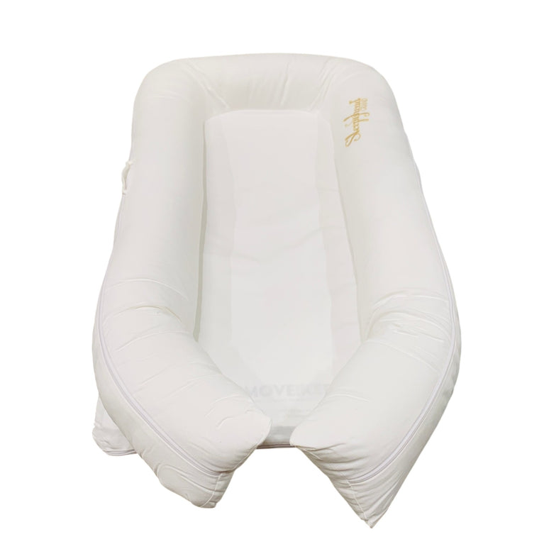 Sleepyhead-(DockATot)-Grand-Dock-Pod-Baby-Lounger-+-Spare-Cover-Pristine-White-/-Green-Geometry-30-1