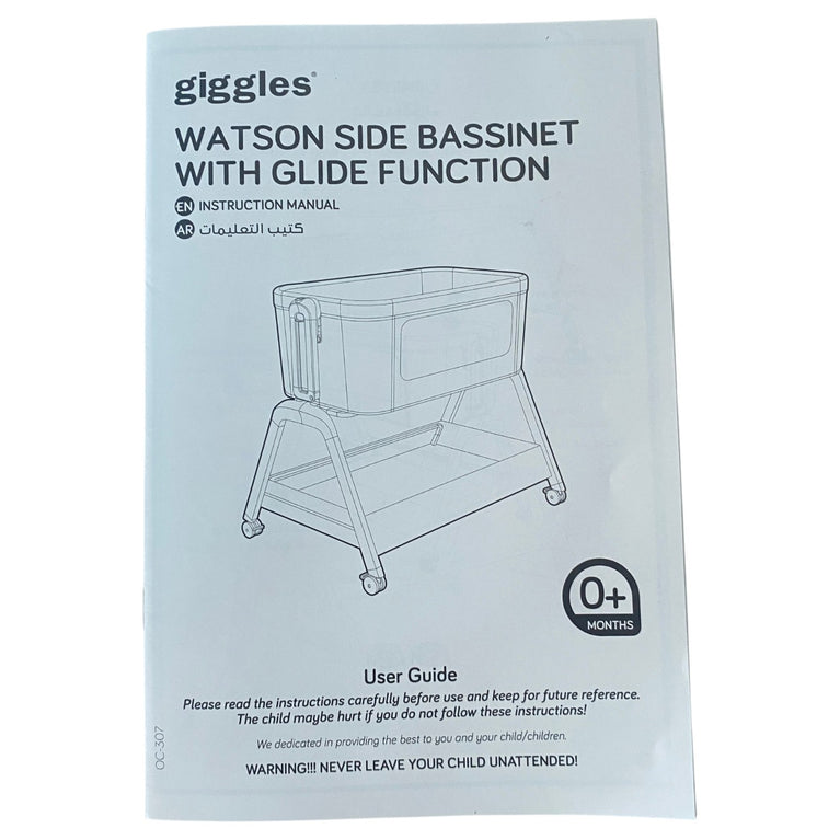 Giggles-Watson-Adjustable-Side-Bassinet-with-Glide-Function-Brown-2-11