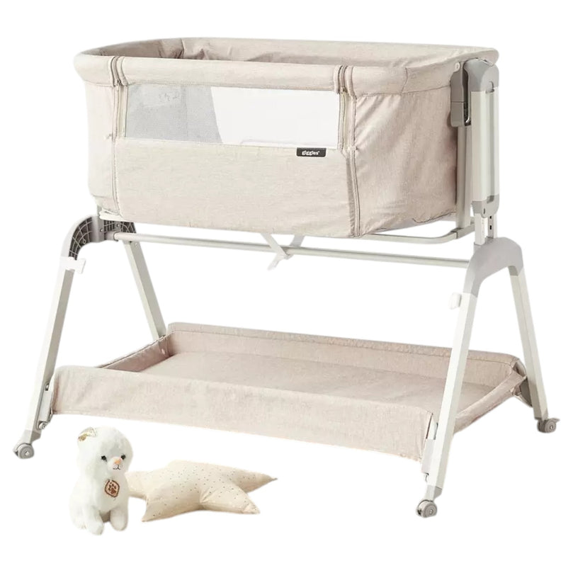 Giggles-Watson-Adjustable-Side-Bassinet-with-Glide-Function-Brown-2-1