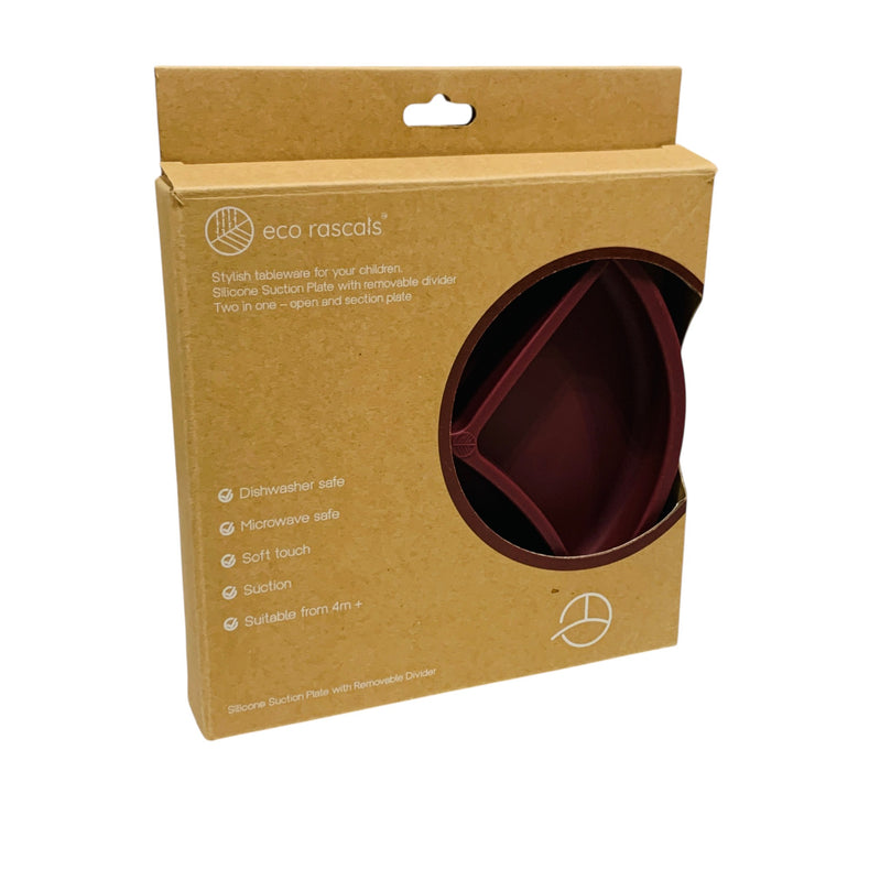 Eco-Rascal-Silicone-Plate-with-Removable-Divider-Burgundy-1-1