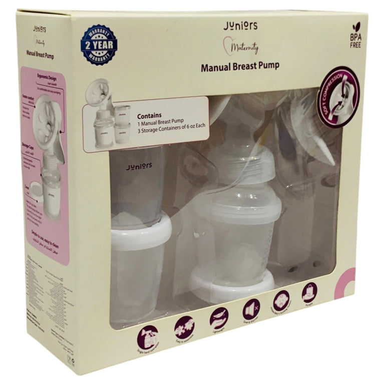 Juniors-Breastfeeding-Breast-Pump-with-Anti-Spill-Lid-White-1-1