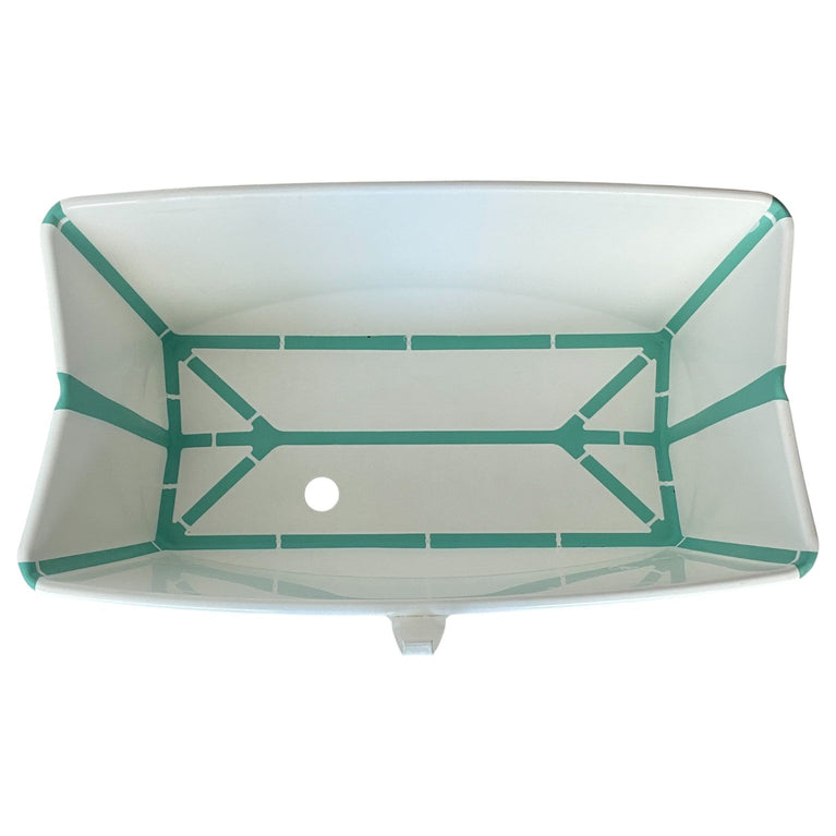 Stokke-Flexi-Bath-Tub-+-Newborn-Support-Bundle-Clear-Green-3-4