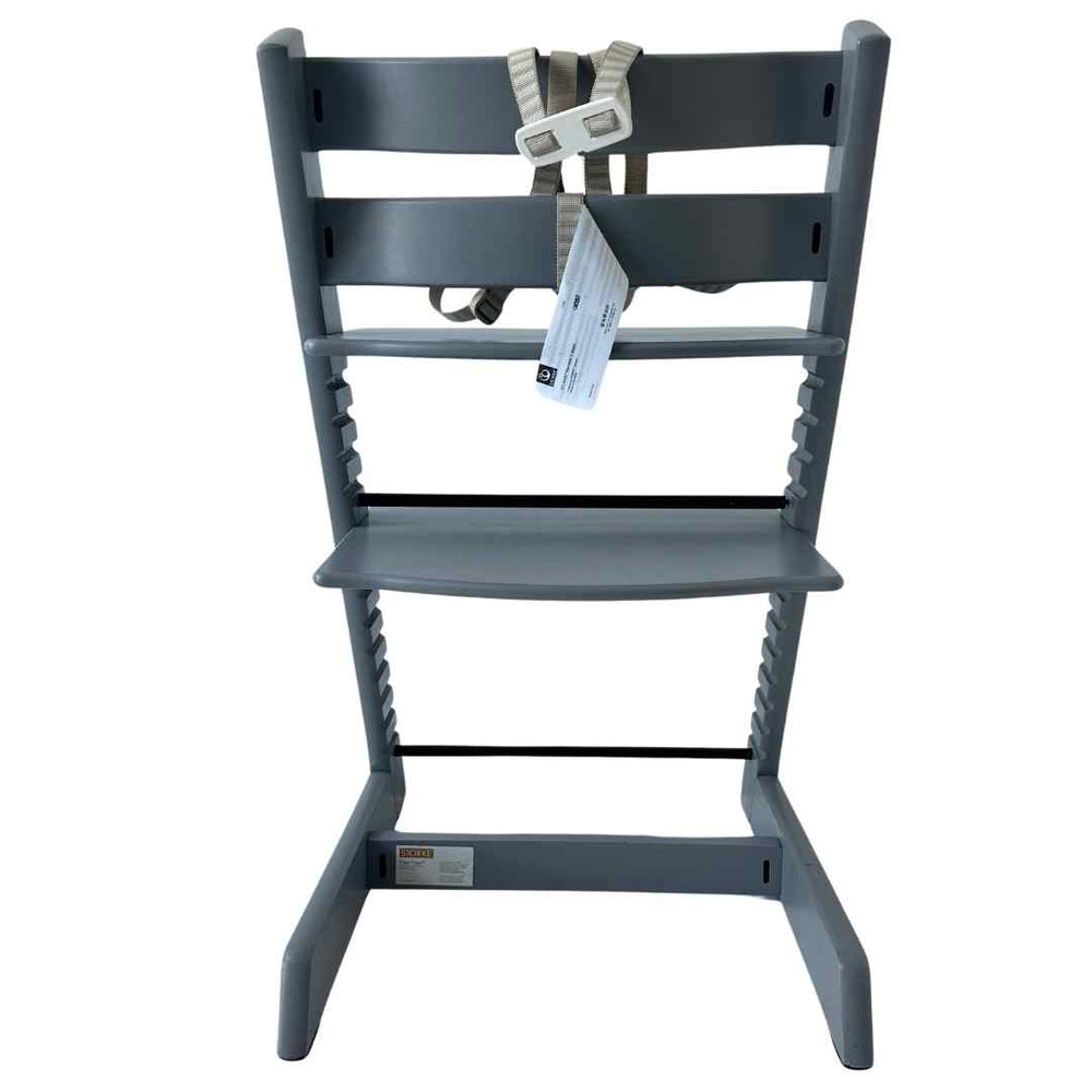 stokke tripp trapp midnight blue Stokke Tripp Trapp Wooden Chair with Beige Harness - Storm Grey | Shop used High Chairs in UAE