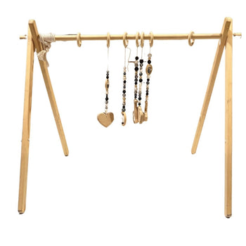 Wooden Play Gym with 4 Hanging Pendants