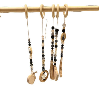Wooden Play Gym with 4 Hanging Pendants
