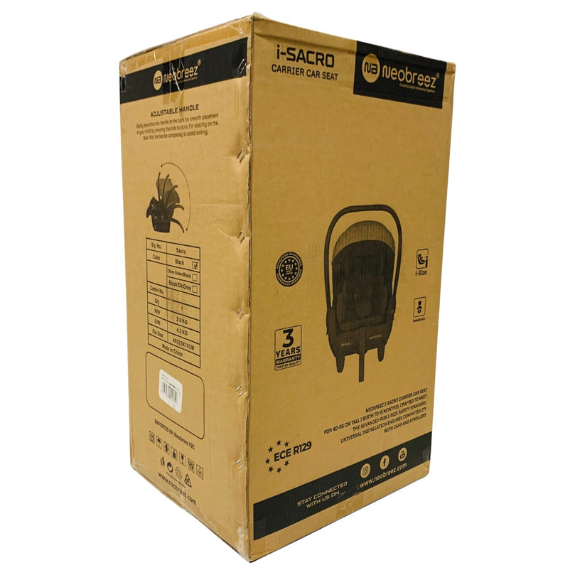 Neobreez-i-Sacro-i-Size-Lightweight-Baby-Car-Seat-Carrier-Black-1-1