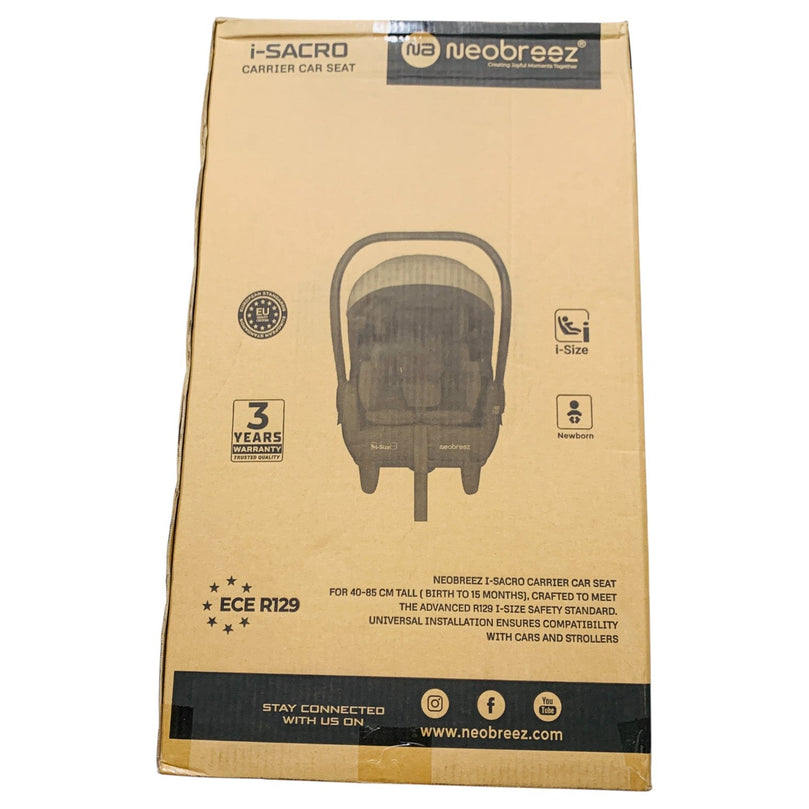 Neobreez-i-Sacro-i-Size-Lightweight-Baby-Car-Seat-Carrier-Black-1-2