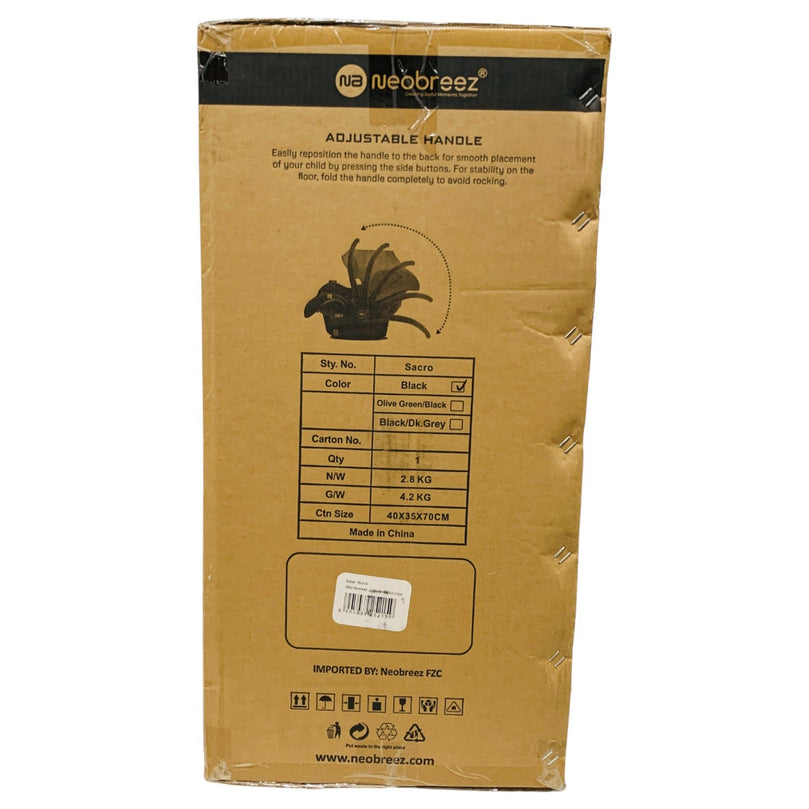 Neobreez-i-Sacro-i-Size-Lightweight-Baby-Car-Seat-Carrier-Black-1-5