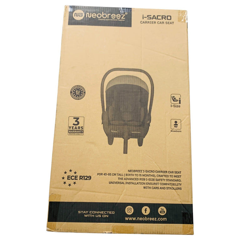 Neobreez-i-Sacro-i-Size-Lightweight-Baby-Car-Seat-Carrier-Black-1-6
