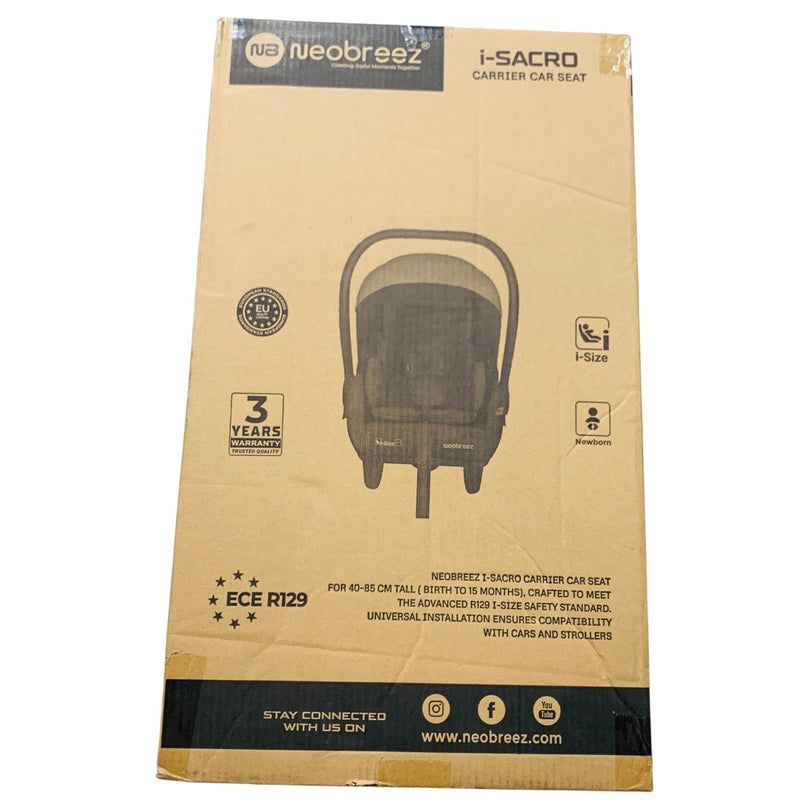 Neobreez-i-Sacro-i-Size-Lightweight-Baby-Car-Seat-Carrier-Black-1-6