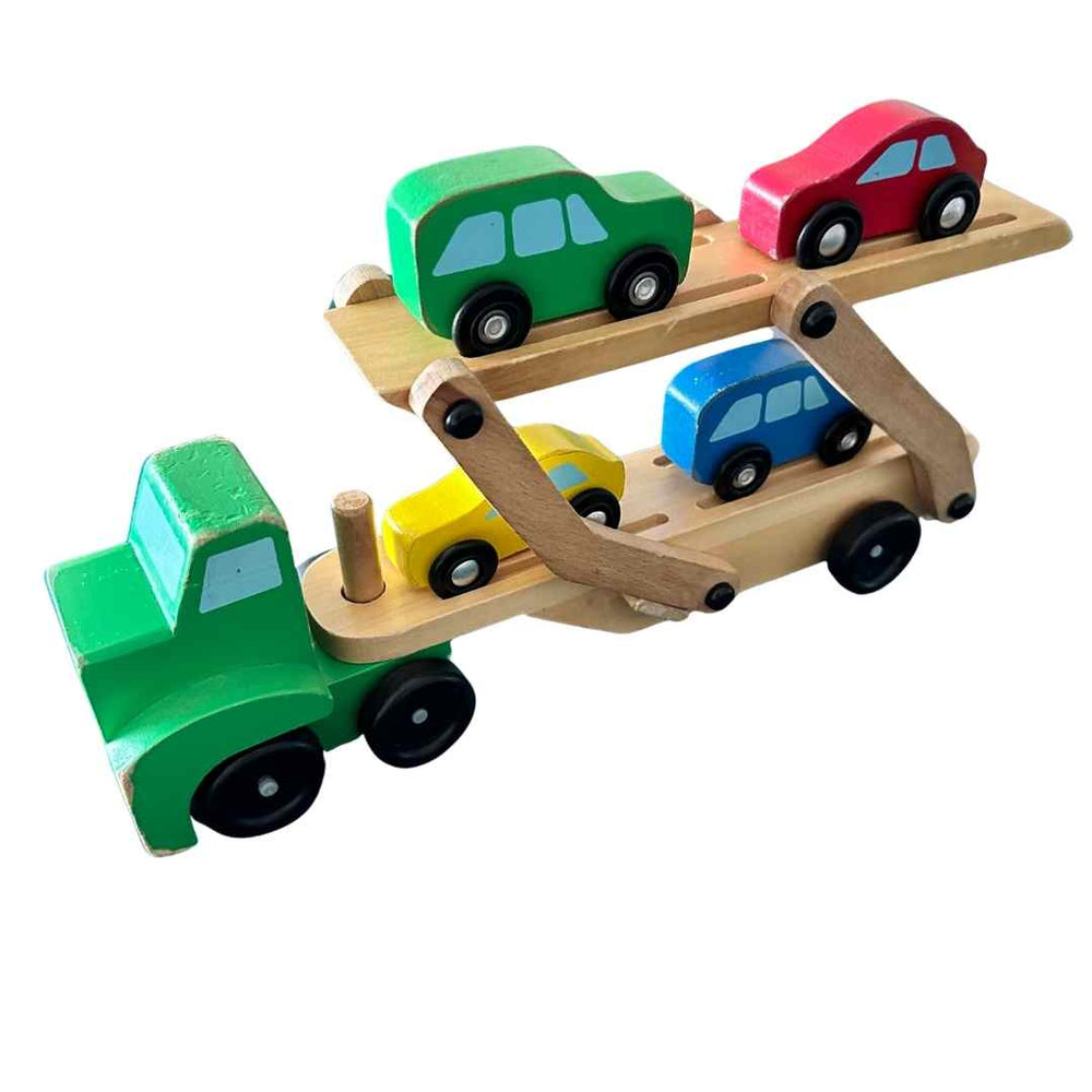 Secondful Melissa Doug Wooden Car Carrier Truck Playset Shop used Educational in UAE Secondful
