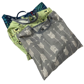Bumkins Long-Sleeved Toddler Bib (3-7 years) - Pack of 3 - Grey Animal Print Llama