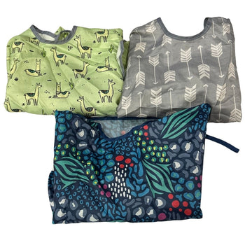 Bumkins Long-Sleeved Toddler Bib (3-7 years) - Pack of 3 - Grey Animal Print Llama