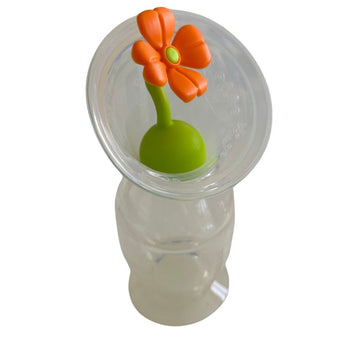 Haakaa Silicone Breast Pump 150ml with Flower Stopper (Orange)