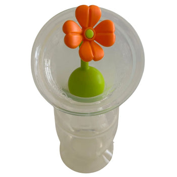 Haakaa Silicone Breast Pump 150ml with Flower Stopper (Orange)