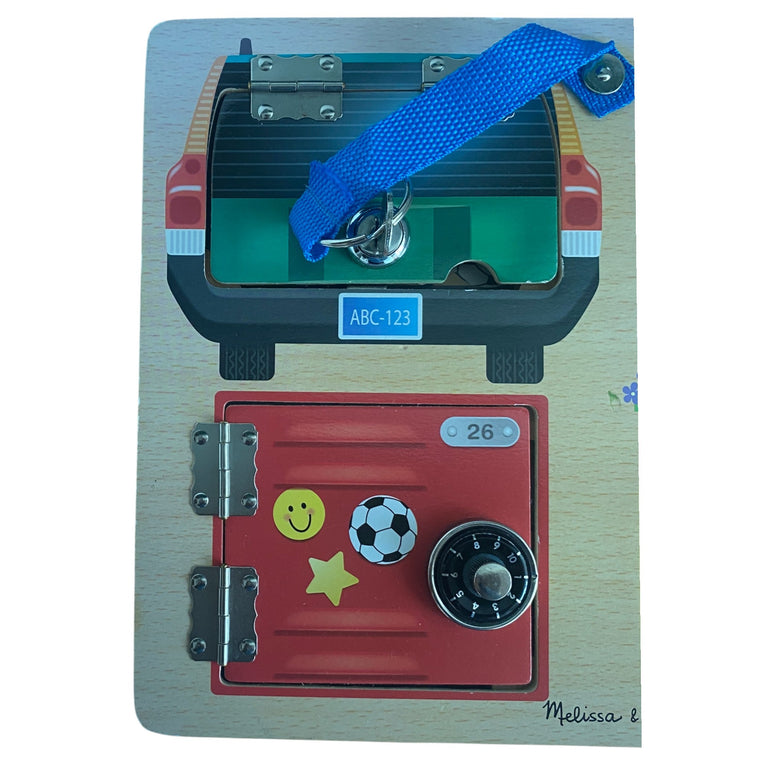 Melissa and Doug Wooden Lock and Locksmith Board Puzzle