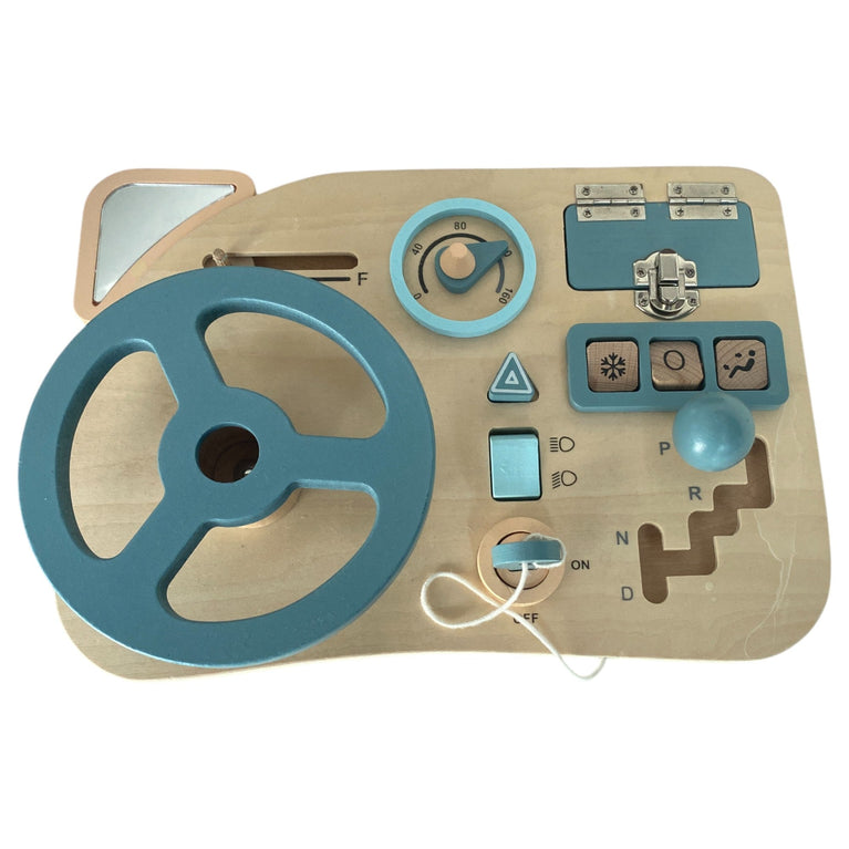 Montessori Toy Steering Wheel Busy Board Wooden Sensory Activity Board