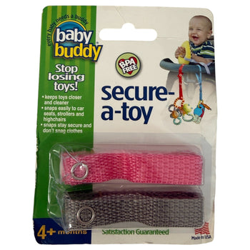 Baby-Buddy-Secure-a-Toy-Stroller-Accessory-(Pack-of-2)-Pink/Grey-1-2