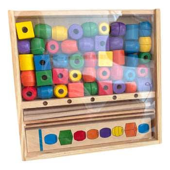 Melissa & Doug Wooden Bead Sequencing Set