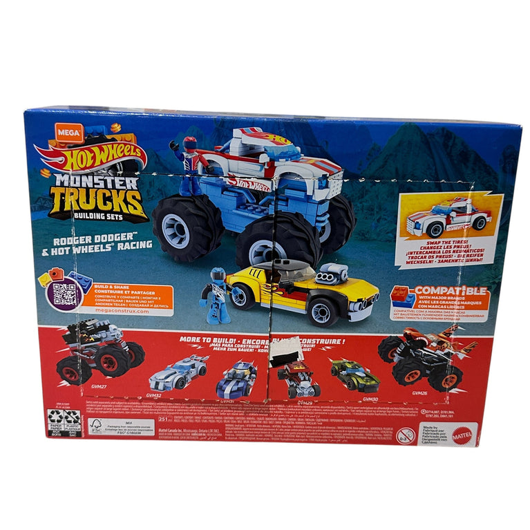 Mega Construx Hot Wheels Rodger Dodger & Hot Wheels Racing Construction Set, Building Toys for Kids