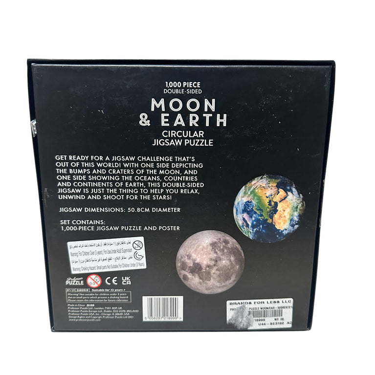 Moon & Earth Circular Jigsaw Puzzle 1000 pcs double sided
