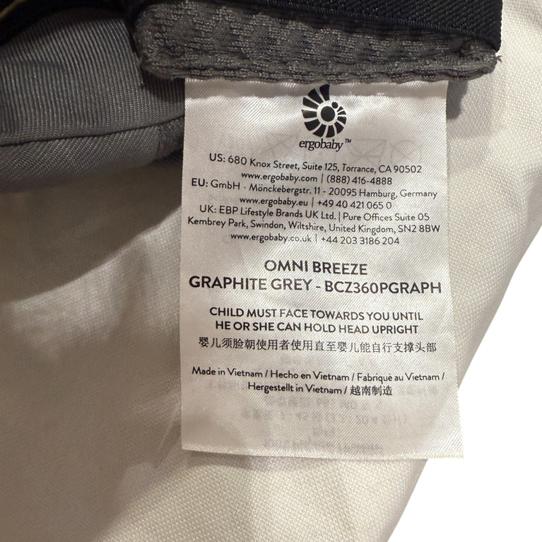 Ergobaby Omni Breeze Baby Carrier - Graphite Grey