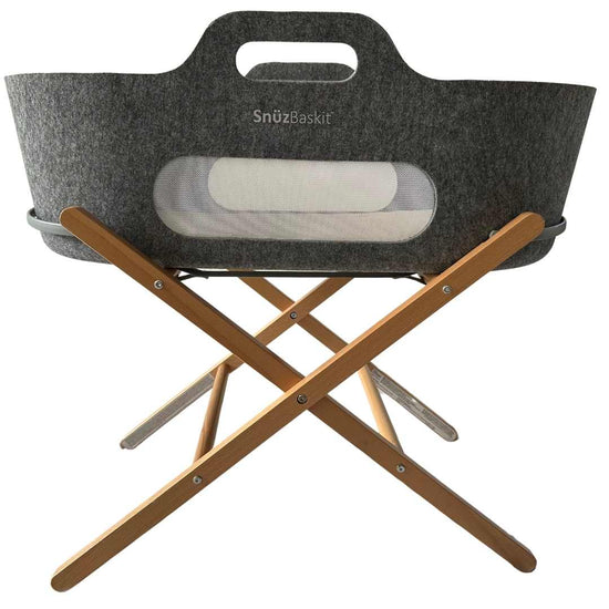 Snuz-Baskit-Moses-Basket-with-Mattress-&-Stand-Set-Dark-Grey-+-4-Fitted-Sheets-+-2-Mattress-Protectors-2