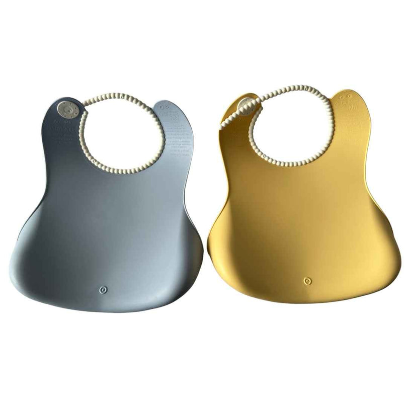 Babybjorn-2-Piece-Baby-Bibs,-Powder-Yellow-/-Blue-3